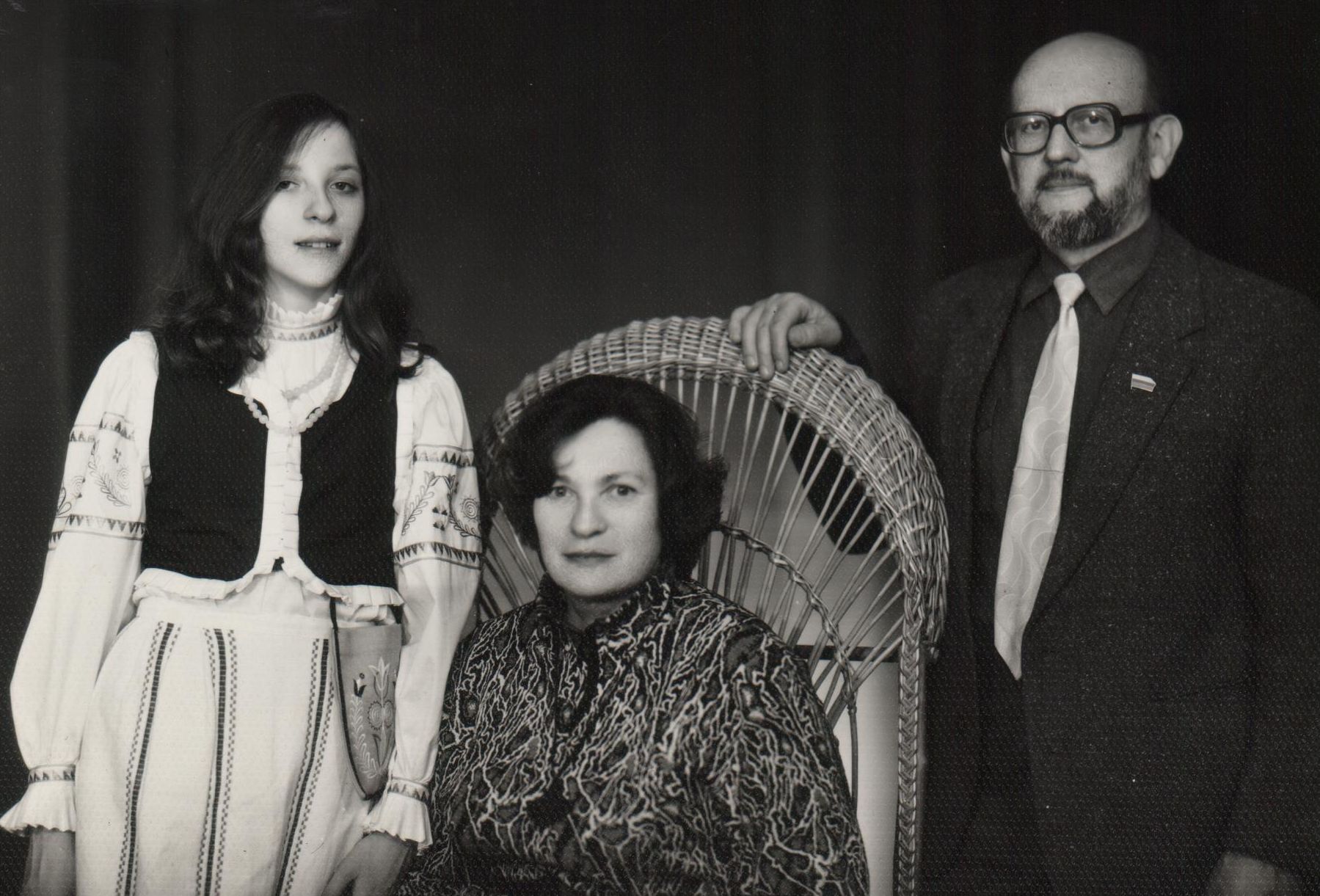 Gediminas su žmona Birute ir dukra Milda. 1990 m.